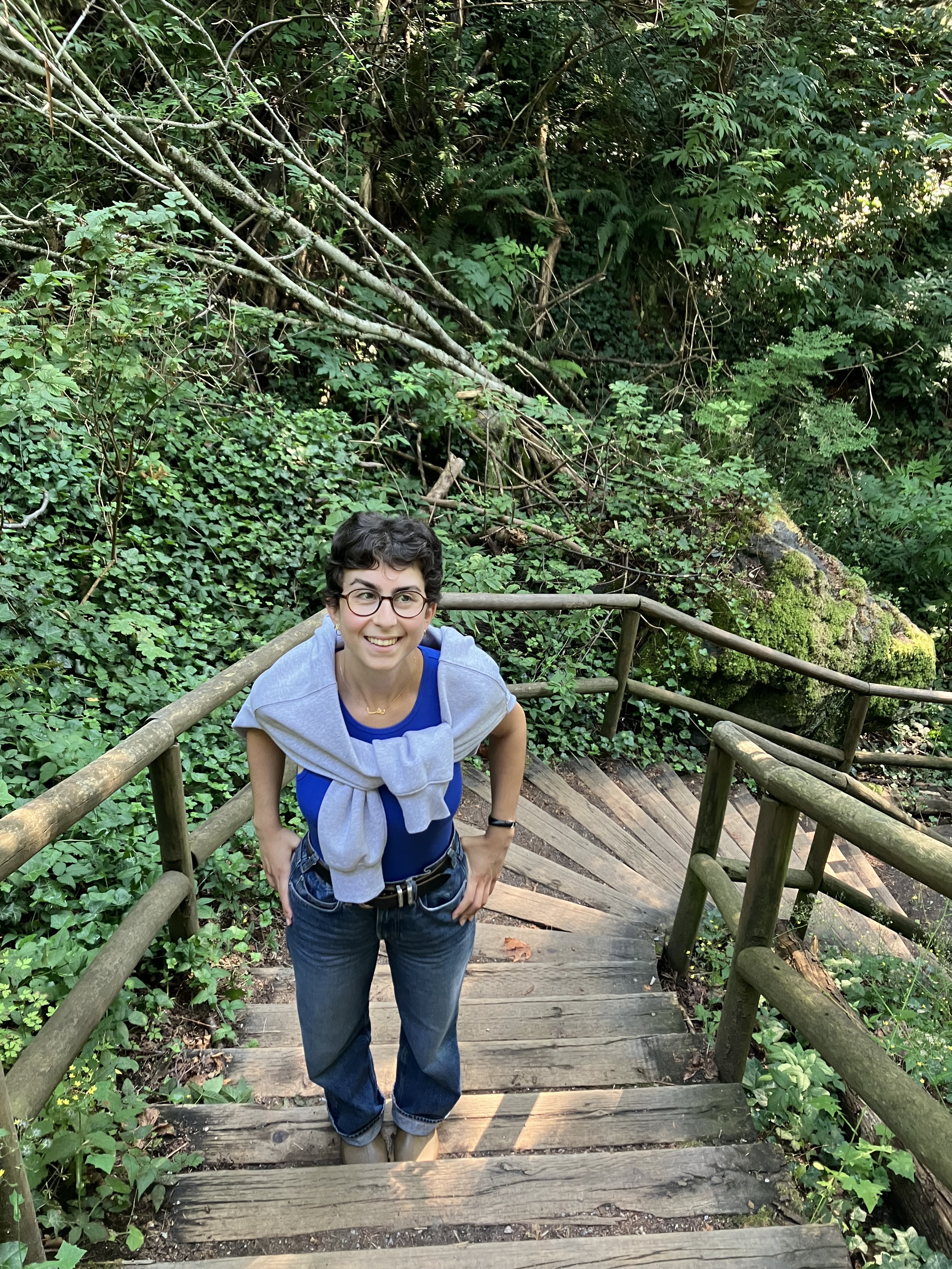 a picture of me in vancouver at the steps up/down from ubc's nude beach